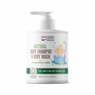 Detský sprchový gél a šampón na vlasy 2v1 bez parfumácie WoodenSpoon 300 ml