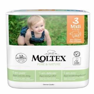 Plienky Moltex Pure & Nature Midi 4-9 kg 33ks