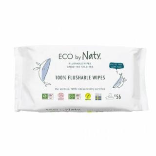 Vlhčené obrúsky ECO by Naty bez vône - splachovateľné 56ks