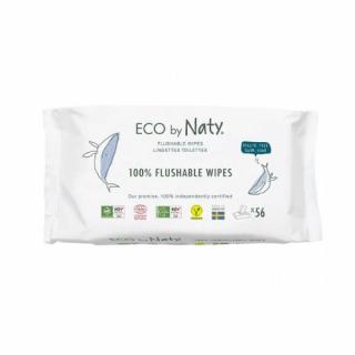Vlhčené obrúsky ECO by Naty bez vône - splachovateľné - výhodné balenie 3 x 56ks