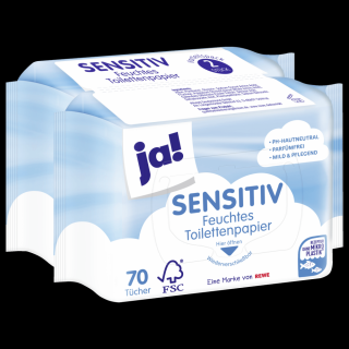Vlhčený toaletný papier 2x 70kusov – Sensitive