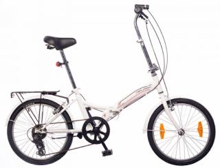 20  skladací mestský bicykel Folding 6-rýchlostný biela (Štýlový skladací bicykel s prehadzovačkou do mesta)
