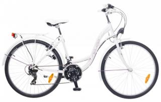 26  Mestský dámsky bicykel VENEZIA 30 biela (Dámsky bicykel s prehadzovačkou)