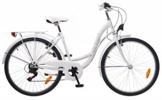 26  Mestský dámsky bicykel VENEZIA 6-rýchlostný biela (Dámsky bicykel s prehadzovačkou)
