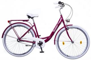 26  Mestský dámsky retro bicykel BALATON PREMIUM 3-rýchlostný baklažánová (Dámsky bicykel s nízkym nástupom)