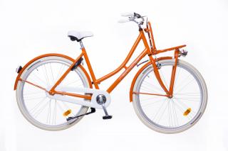 28  Dámsky retro bicykel MARY 1-rýchlostný oranžová (Štýlový mestský retro bicykel pre dámy)