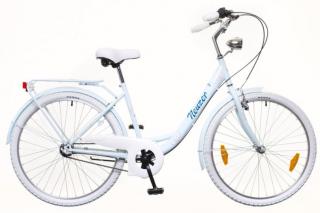 28  Mestský dámsky retro bicykel BALATON 1-rýchlostný baby blue (Dámsky bicykel bez prehadzovačky)