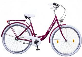 28  Mestský dámsky retro bicykel BALATON 1-rýchlostný baklažánová (Dámsky bicykel bez prehadzovačky)