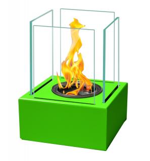 Biokrb na stôl FLAME ZELENÝ (Malý stolový krb + 1 liter paliva, vonný olejček)