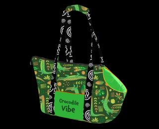 Kabelka pre psa Crocodile Green 30×40×24 cm (Prepravná taška pre psa)