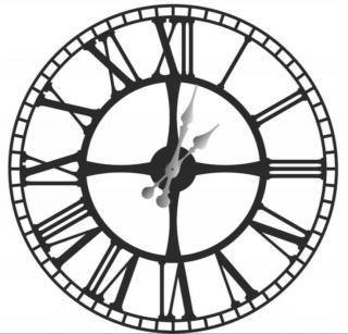Kovové hodiny na stenu Clinic 50 cm (Moderné nástenné hodiny s rímskymi číslami)