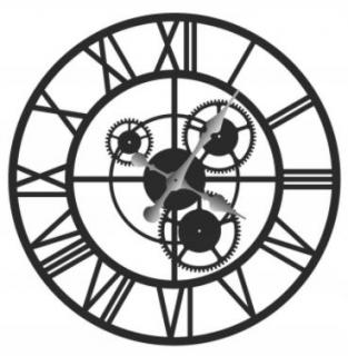 Kovové hodiny na stenu Compose 60 cm (Moderné nástenné hodiny s rímskymi číslami)