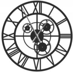 Kovové hodiny na stenu Compose 70 cm (Moderné nástenné hodiny s rímskymi číslami)