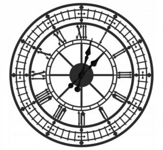 Kovové hodiny na stenu London 50 cm (Moderné nástenné hodiny s rímskymi číslami)
