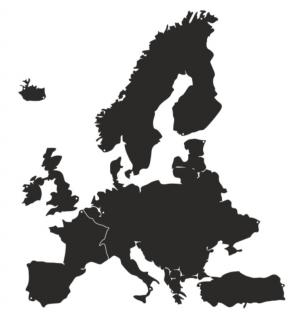 Mapa Europy na stenu 130 cm (Dekorácie z kovu - nástenné mapy)