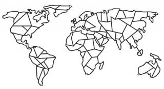 Mapa sveta nástenná 150 cm (Dekorácie z kovu - nástenné mapy)