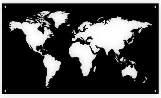 Mapa sveta obraz 80 cm (Dekorácie z kovu - nástenné mapy)