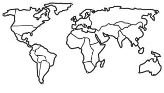 Nástenná mapa sveta 150 cm (Dekorácie z kovu - nástenné mapy)