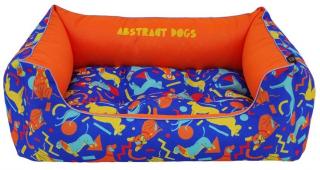 Prateľný pelech pre psa Abstract Dogs Blue M/L/XL (Farebné optmistické pelechy pre psov)