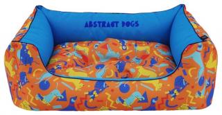 Prateľný pelech pre psa Abstract Dogs Orange M/L/XL (Farebné optmistické pelechy pre psov)