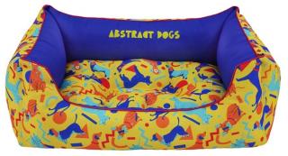 Prateľný pelech pre psa Abstract Dogs Yellow M/L/XL (Farebné optmistické pelechy pre psov)