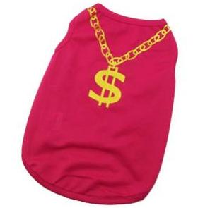 (veľkosť L: 46/38 cm) Tričko pre psov Dolár ružová (Psia móda - lacné oblečenie pre psa)
