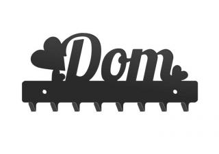 Vešiak na kľúče DOM (Kovový vešiak na kľúče na stenu vrátane montážnej sady s krytkami)