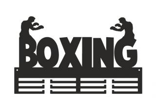 Vešiak na medaily BOXING (Originálny kovový vešiak na medaily pre šport: box)