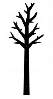 Vešiak na stenu strom 180 (Dizajnový kovový vešiak v tvare stromu vrátane montážnej sady s krytkami)