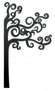 Vešiak na stenu strom pravý 170 (Dizajnový kovový vešiak v tvare stromu vrátane montážnej sady s krytkami)