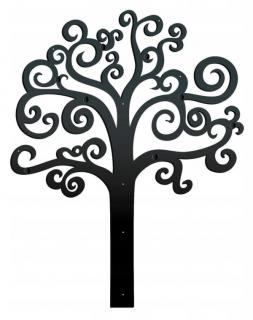 Vešiak na stenu strom života 130 (Dizajnový kovový vešiak v tvare stromu vrátane montážnej sady s krytkami)