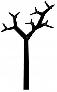 Vešiak strom 130 (Kovový dizajnový vešiak v tvare stromu vrátane montážnej sady s krytkami)