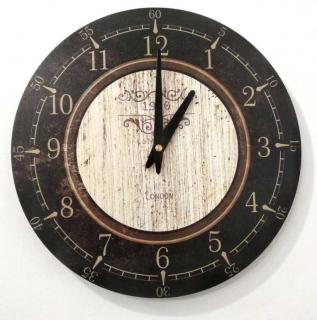 Vintage nástenné hodiny London, priemer 30 cm (Dizajnové hodiny na stenu)