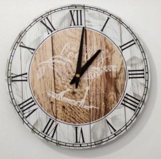 Vintage nástenné hodiny Vtáčik, priemer 30 cm (Dizajnové hodiny na stenu s rímskymi číslami)