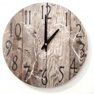 Vintage nástenné hodiny Wood, priemer 30 cm (Dizajnové hodiny na stenu)