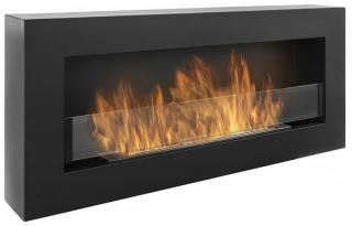 Závesný biokrb so sklom na stenu AIASA BOX ČIERNY MAT 90x40x12