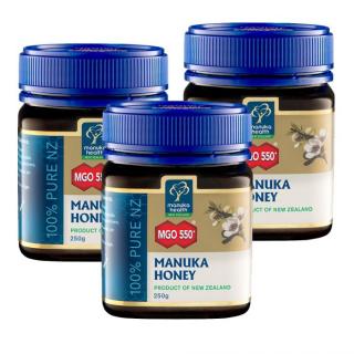 3 x 250g Manuka medy MGO™ 550+ Manuka Health New Zealand (Na toto výhodné balenie už nie je možné uplatniť ďalšiu zľavu.)