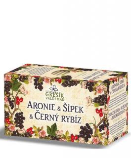 Čaj Arónia, Šípka, Čierna ríbezľa 40g Grešík