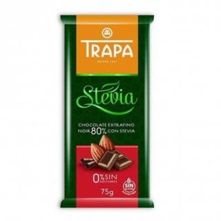 Čokoláda horká 80% stévia DIA 75g Trapa