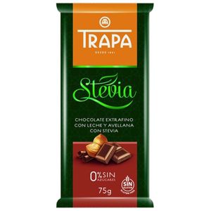 Čokoláda mliečna s drvenými jadrami lísk.orechov stévia 75g Trapa