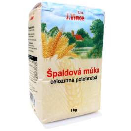 J. VINCE Múka špaldová celozrnná polohrubá 1 kg