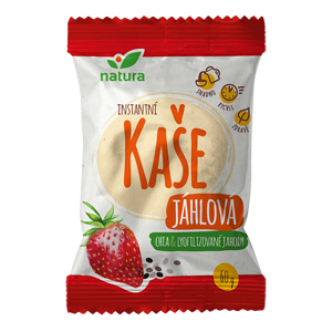 Kaša pšenová instantná chia a lyofilizované jahody 60g Natura