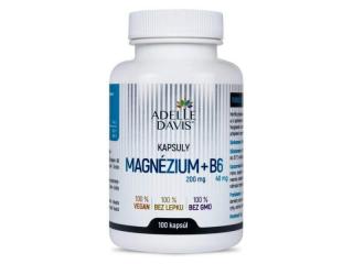 Magnézium, 200 mg a B6 40mg, 100 kapsúl, Adelle Davis