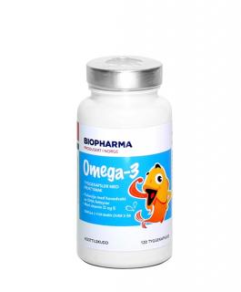 Omega-3 Barn žuvacie kapsule s rybím olejom pre deti 120 kapsúl Biopharma