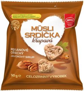 Semix Müsli srdiečka chrumkavé - 50 g - Pekanové orechy/javorový sirup