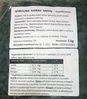Spirulina 500mg BIO 2000 tabliet Health Link
