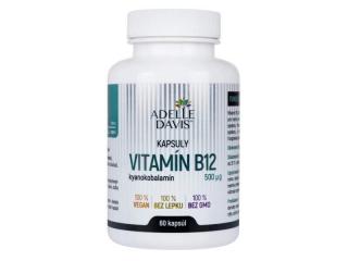 Vitamín B12 (KYANOKOBALAMÍN) 500mcg, 60 kapsúl Adelle Davis