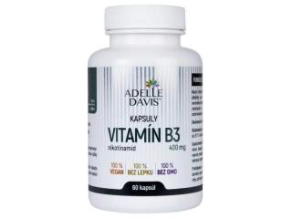 Vitamín B3 (Nikotínamid) 400mg, 60 kapsúl Adelle Davis