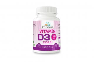 Vitamín D3 2500 IU 90 tablet - Dr. Natural 22,5 g