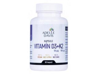 Vitamín D3+K2, 60 kapsúl Adelle Davis